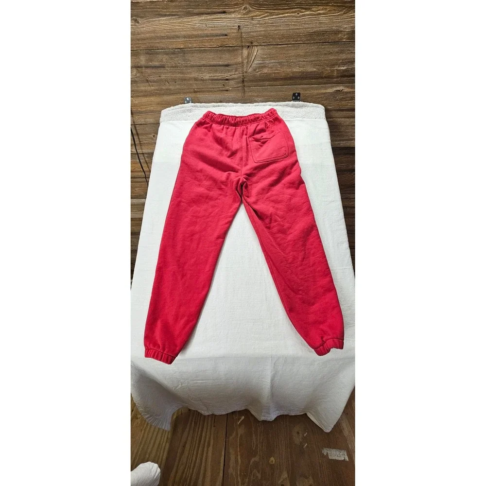 Jordan Essentials Mens Fleece Jogger Pants Red Jumpman Sweatpants Medium